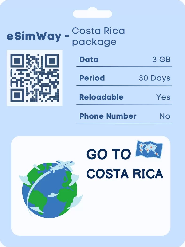 Mobile Plan for E Sim Card Costa Rica eSimWay