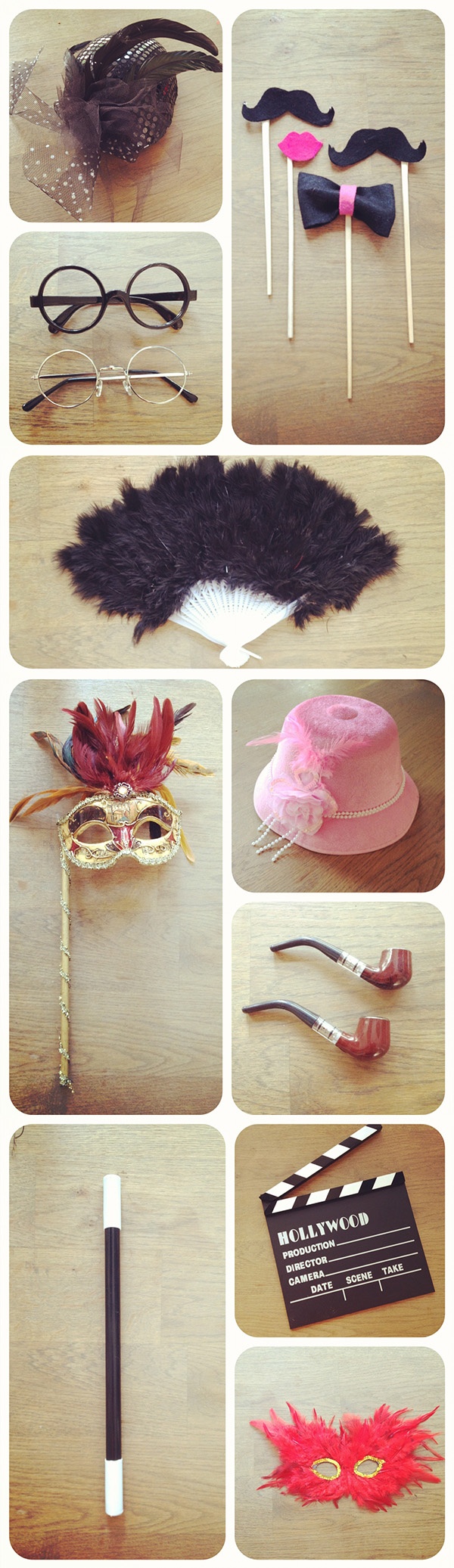 18 Divertidos accesorios que debes tener para las fotos de tu boda