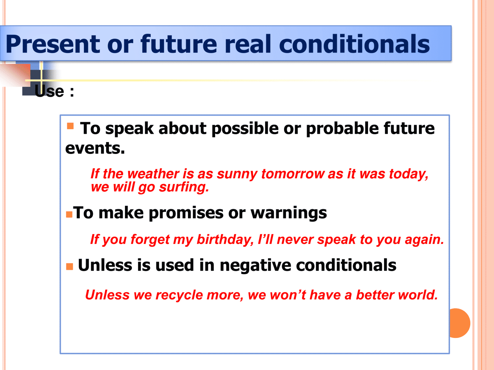 The Four Types of Conditionals in English ESLBUZZ
