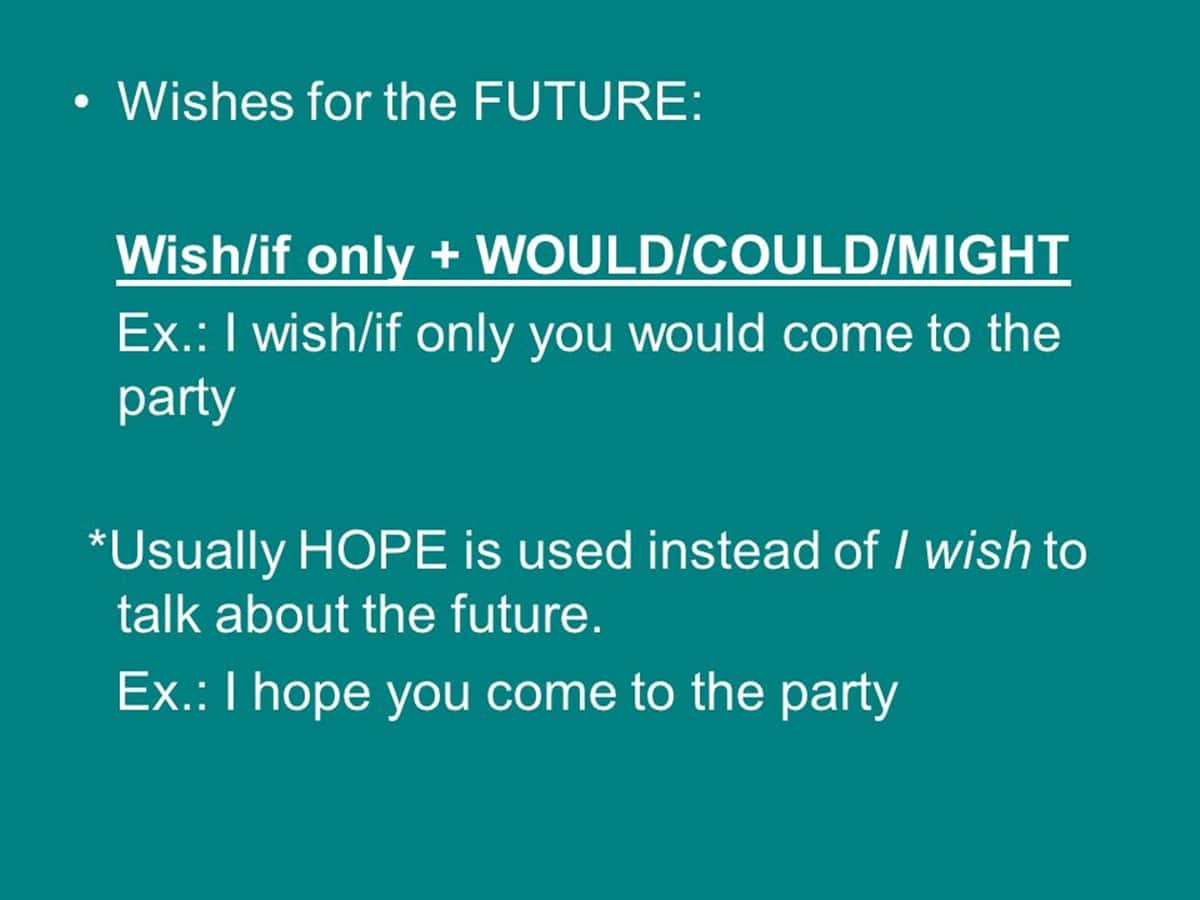How to Express Wishes in the Past, Present and Future ESLBUZZ