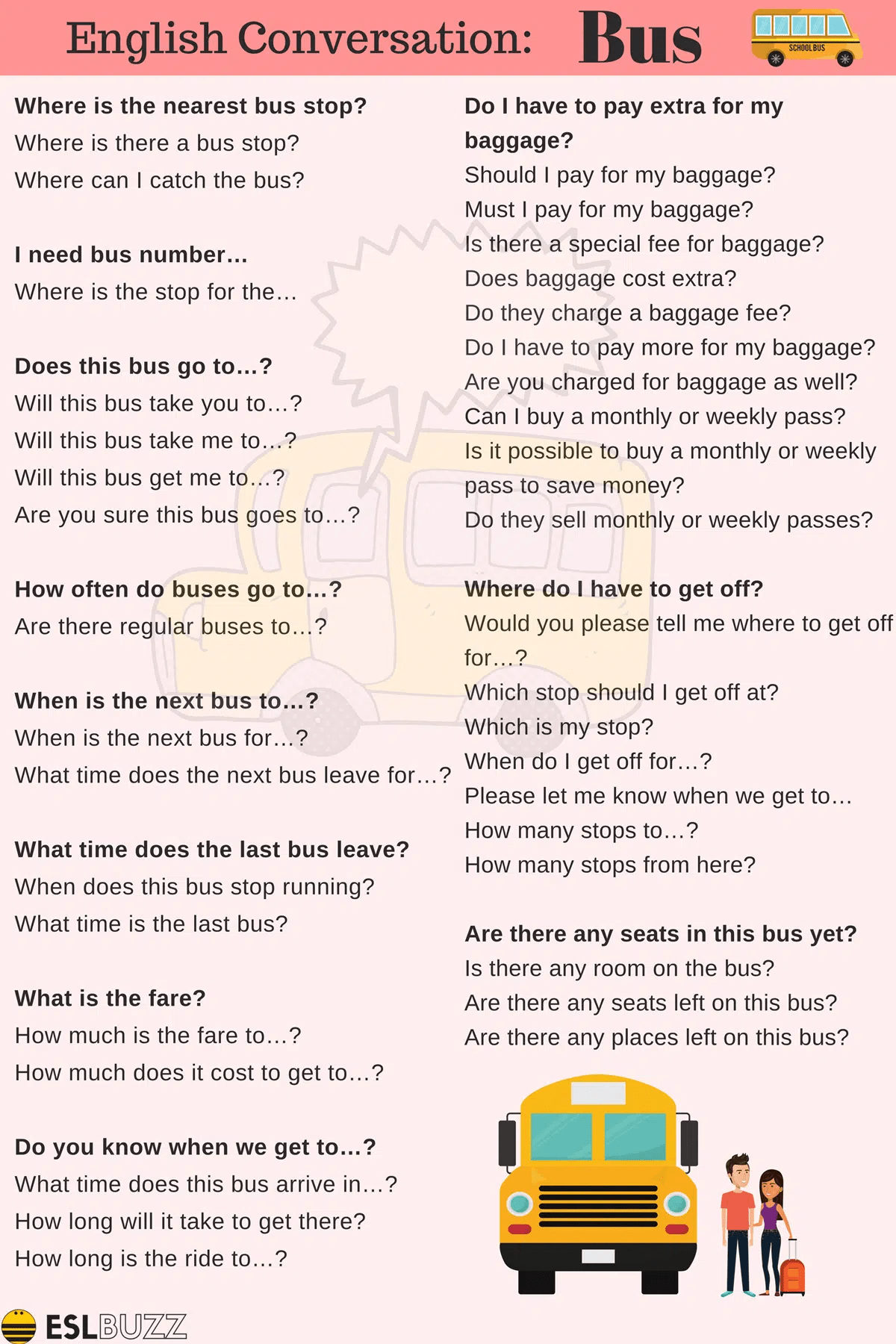 Easy Conversations about Transportation For ESL Students ESLBUZZ