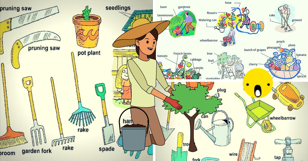 In the Garden Gardening Tools Vocabulary ESLBUZZ