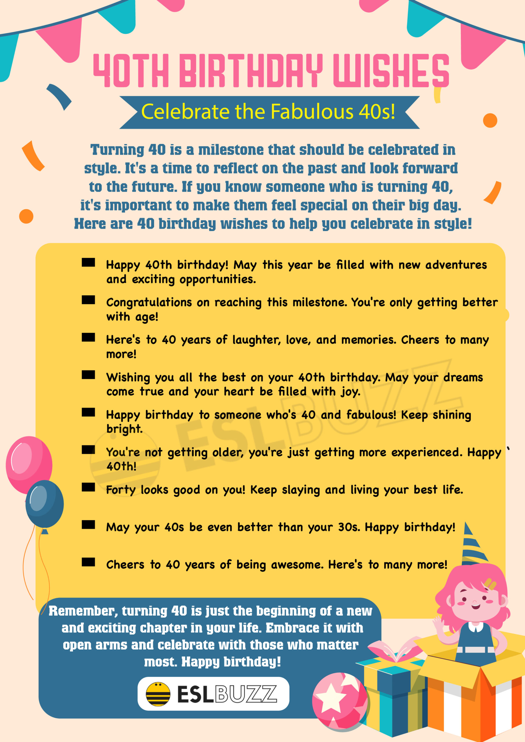 40th Birthday Wishes Improve Your English Vocabulary and Writing