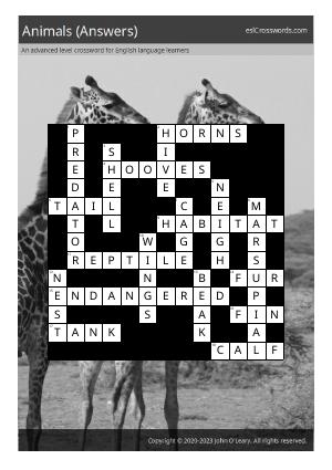 Animals Crossword