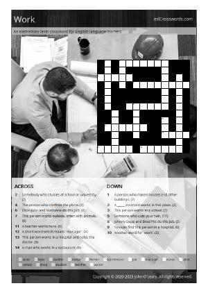 Work Crossword