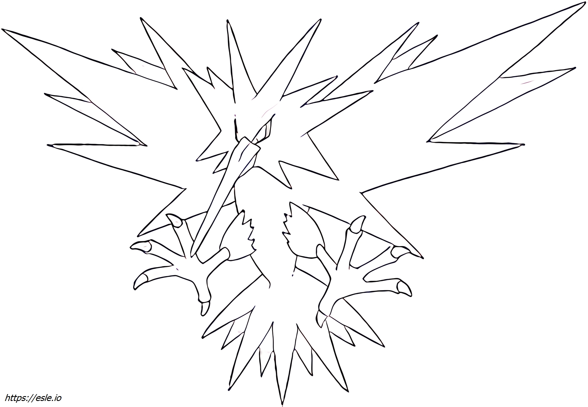 Zapdos Pokémon coloring page