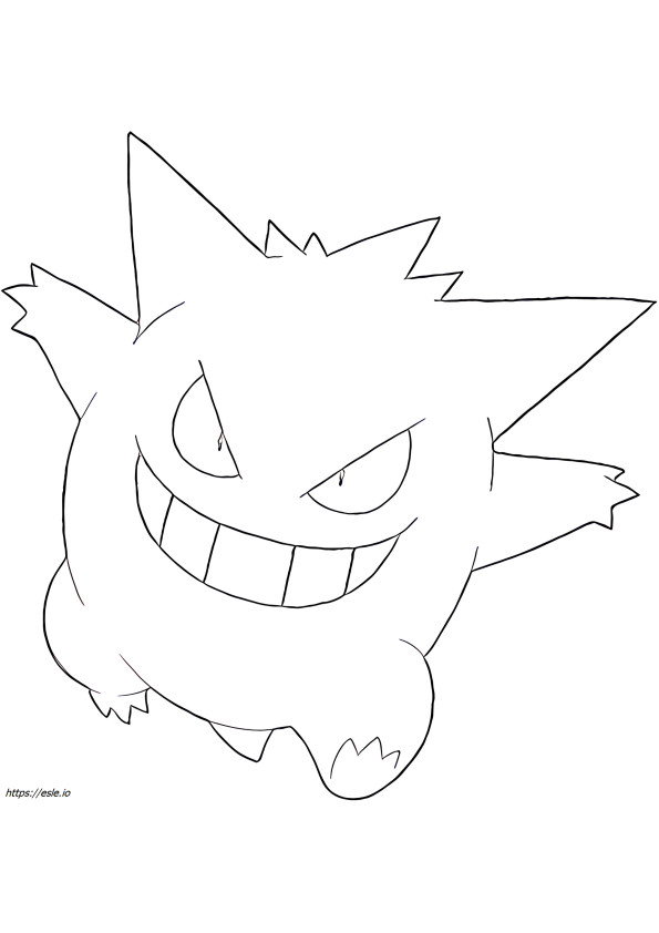 Gengar Pokémon coloring page