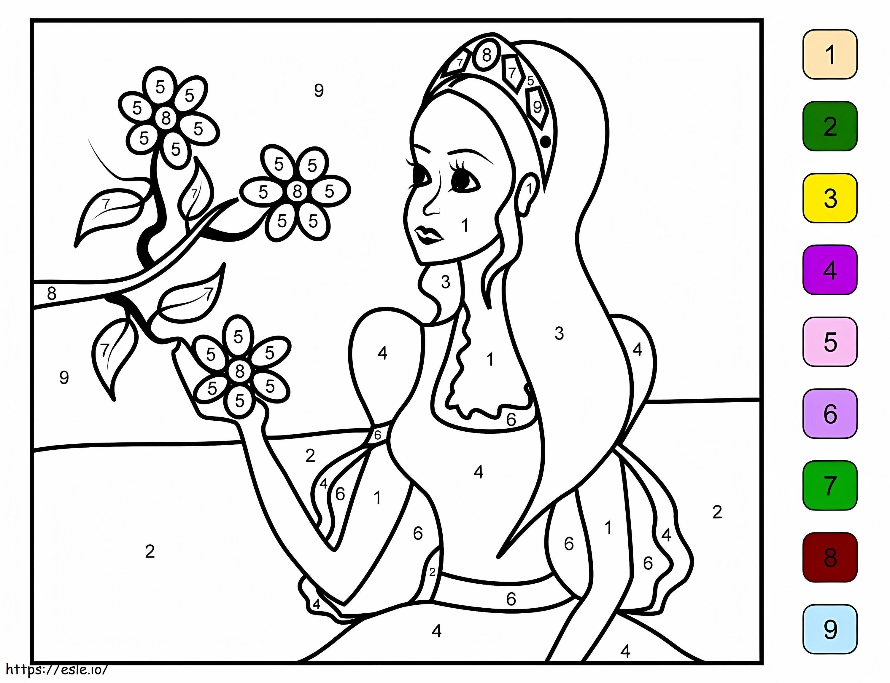 Princess Color By Number coloring page