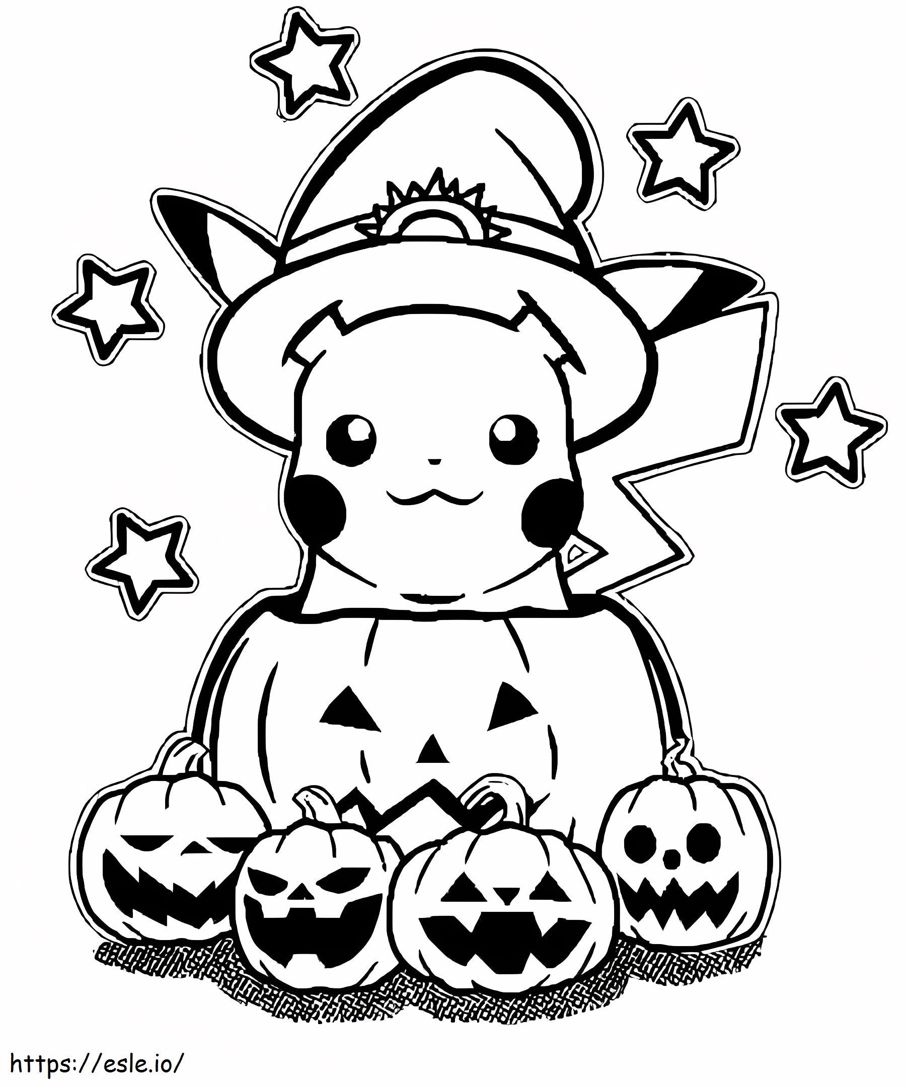 ハロウィンピカチュウ ぬりえ 塗り絵