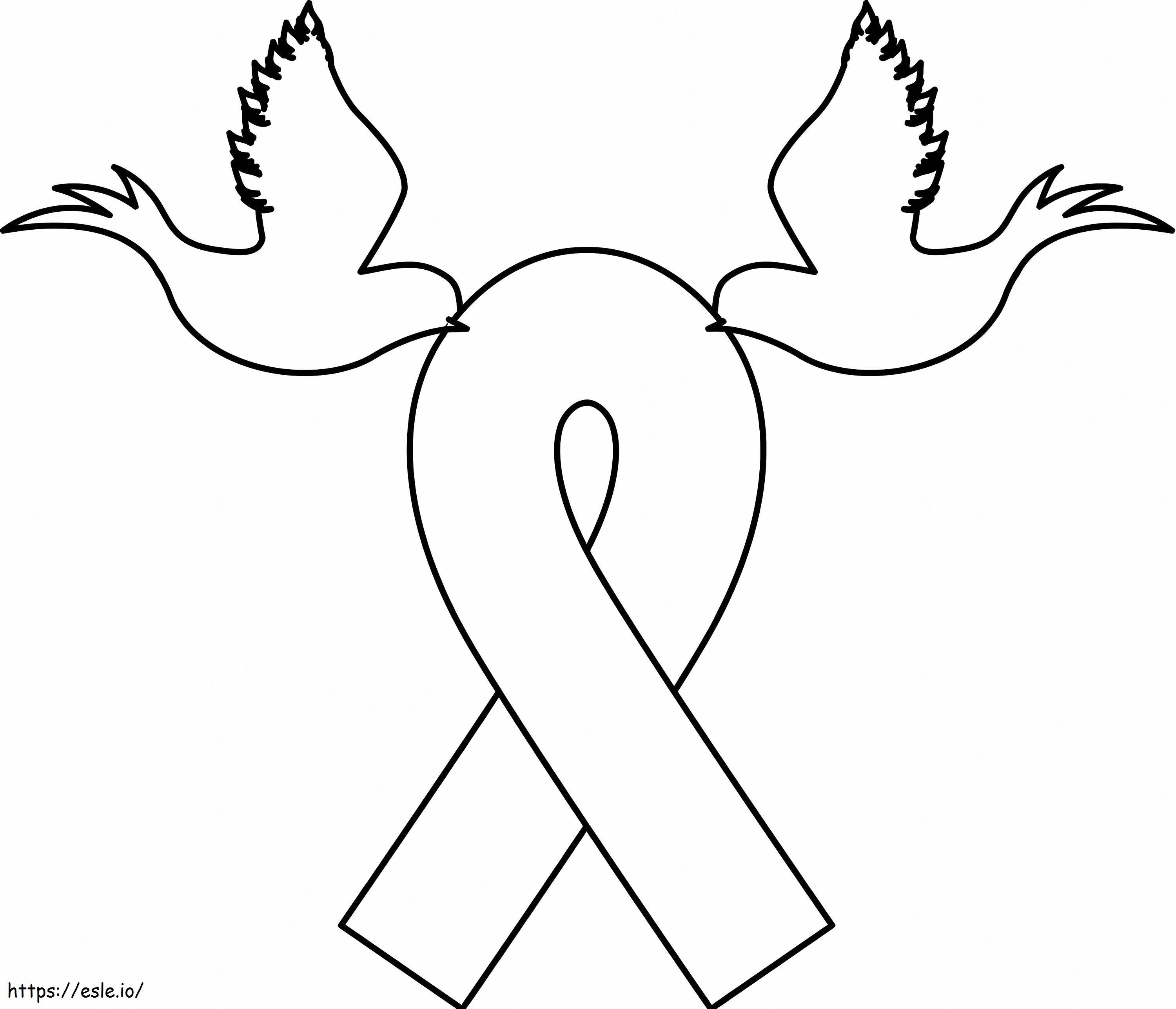 Emblem Breast Cancer Ribbon coloring page