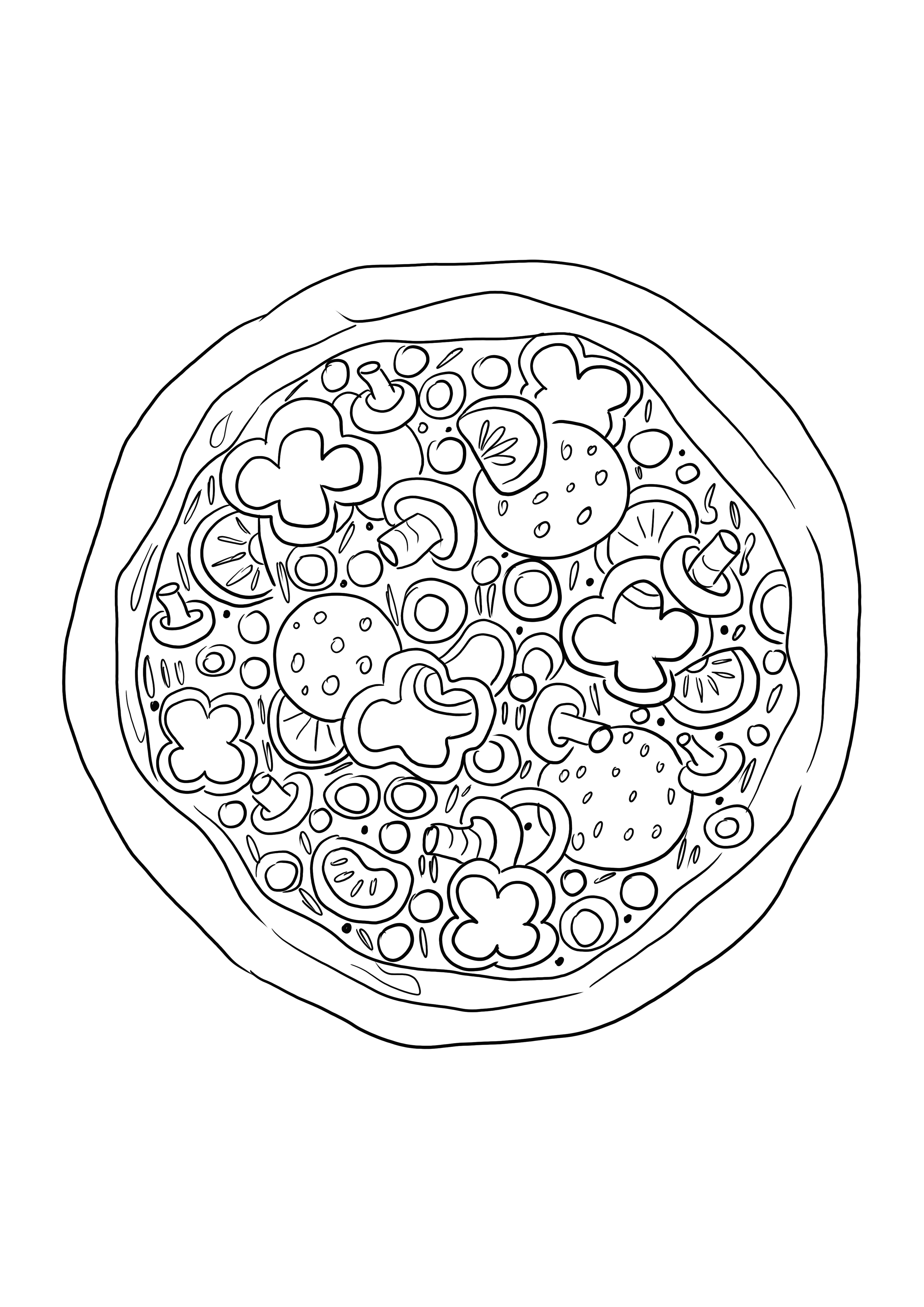 Kawaii pizza coloring page Premium AIgenerated vector🦀 Descubra a