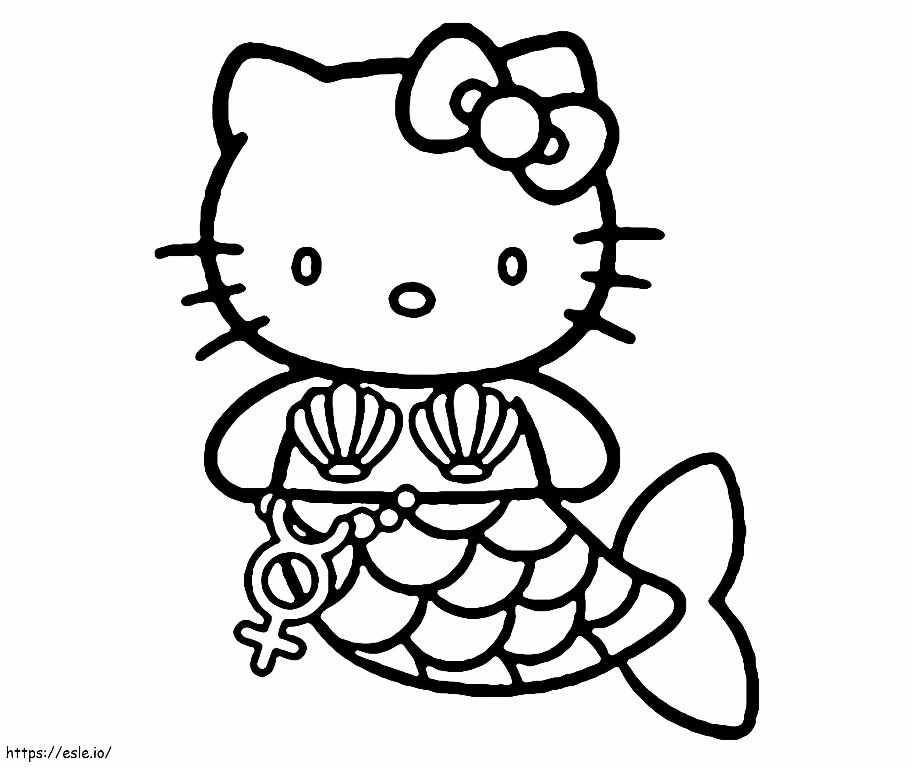 Hello Kitty Mermaid Coloring Pages