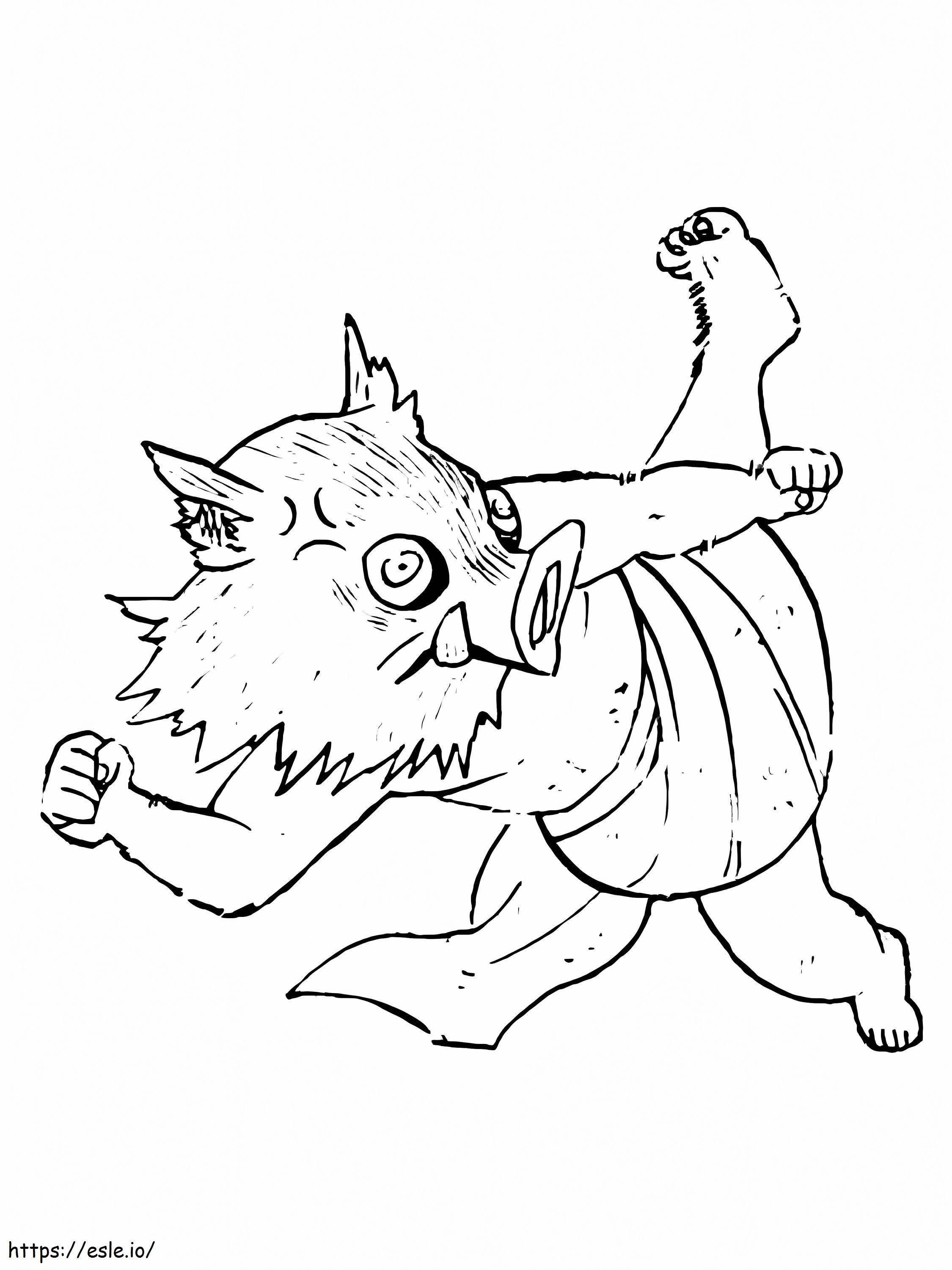 Funny Inosuke coloring page