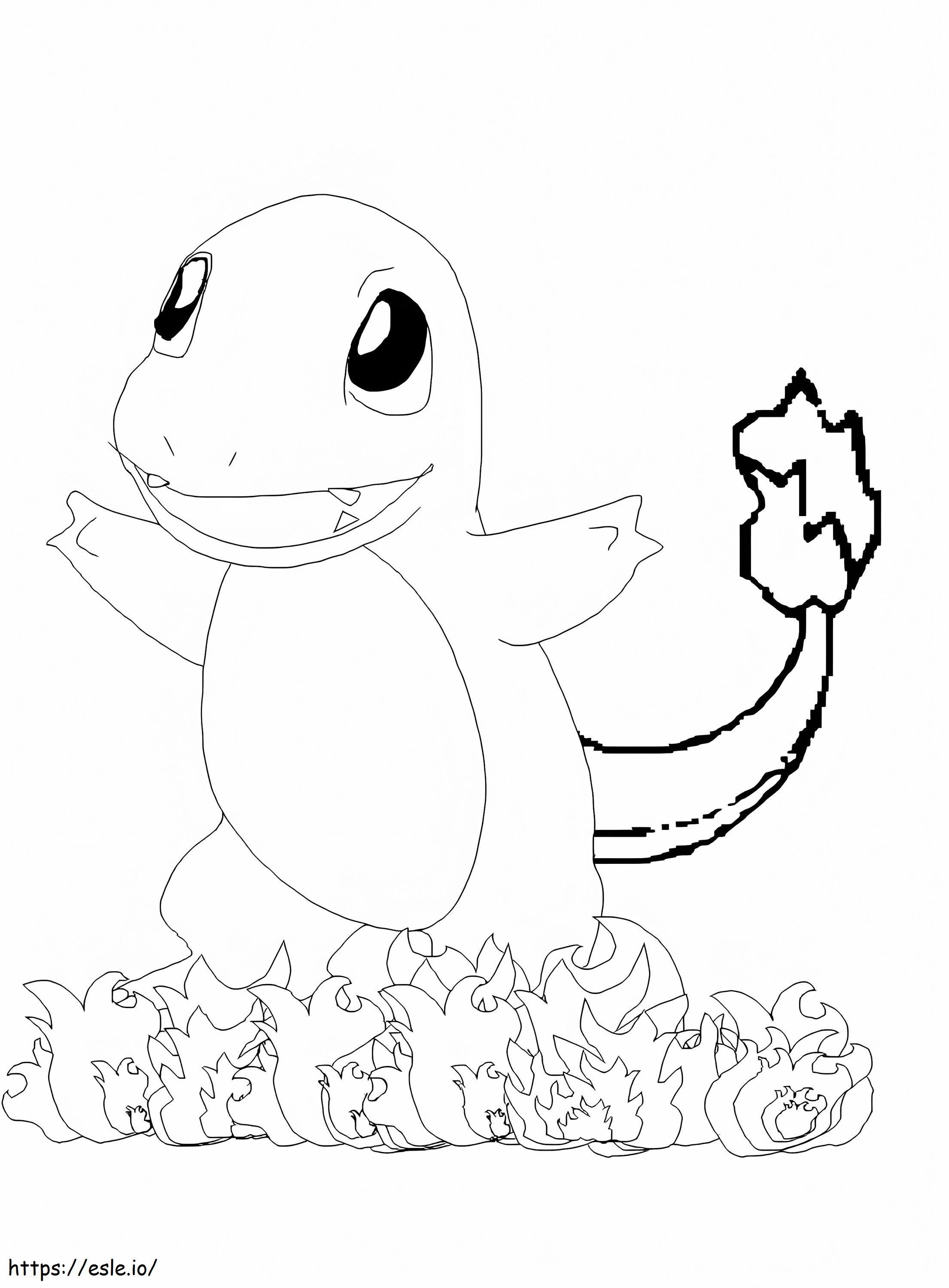 Fire Charmander coloring page
