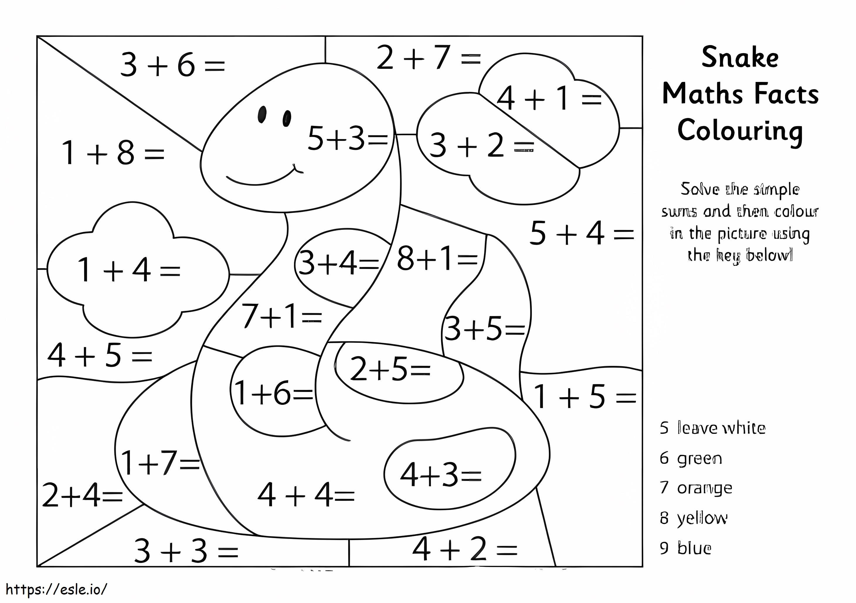 Printable Color By Number Addition coloring page