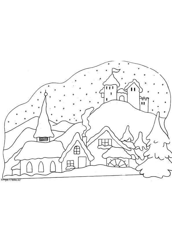 Winter Scene coloring page
