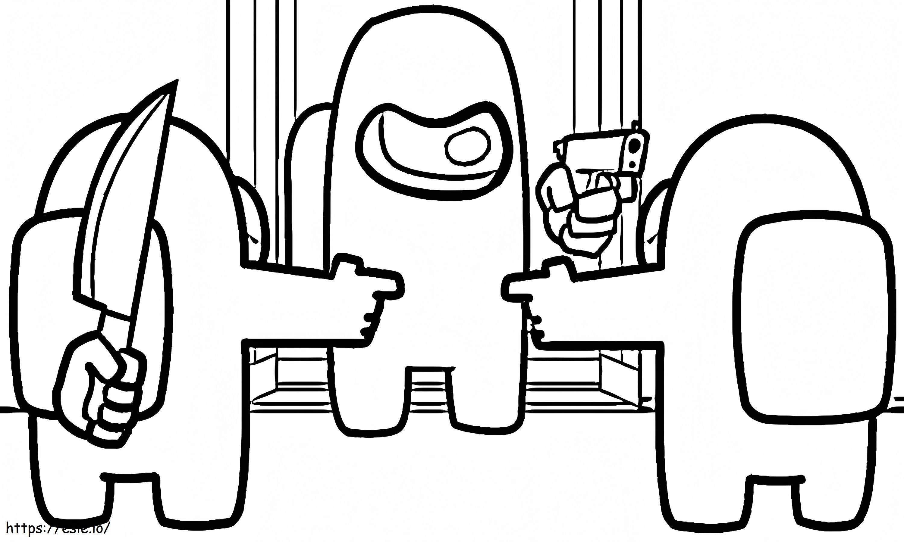 Among Us Fight coloring page