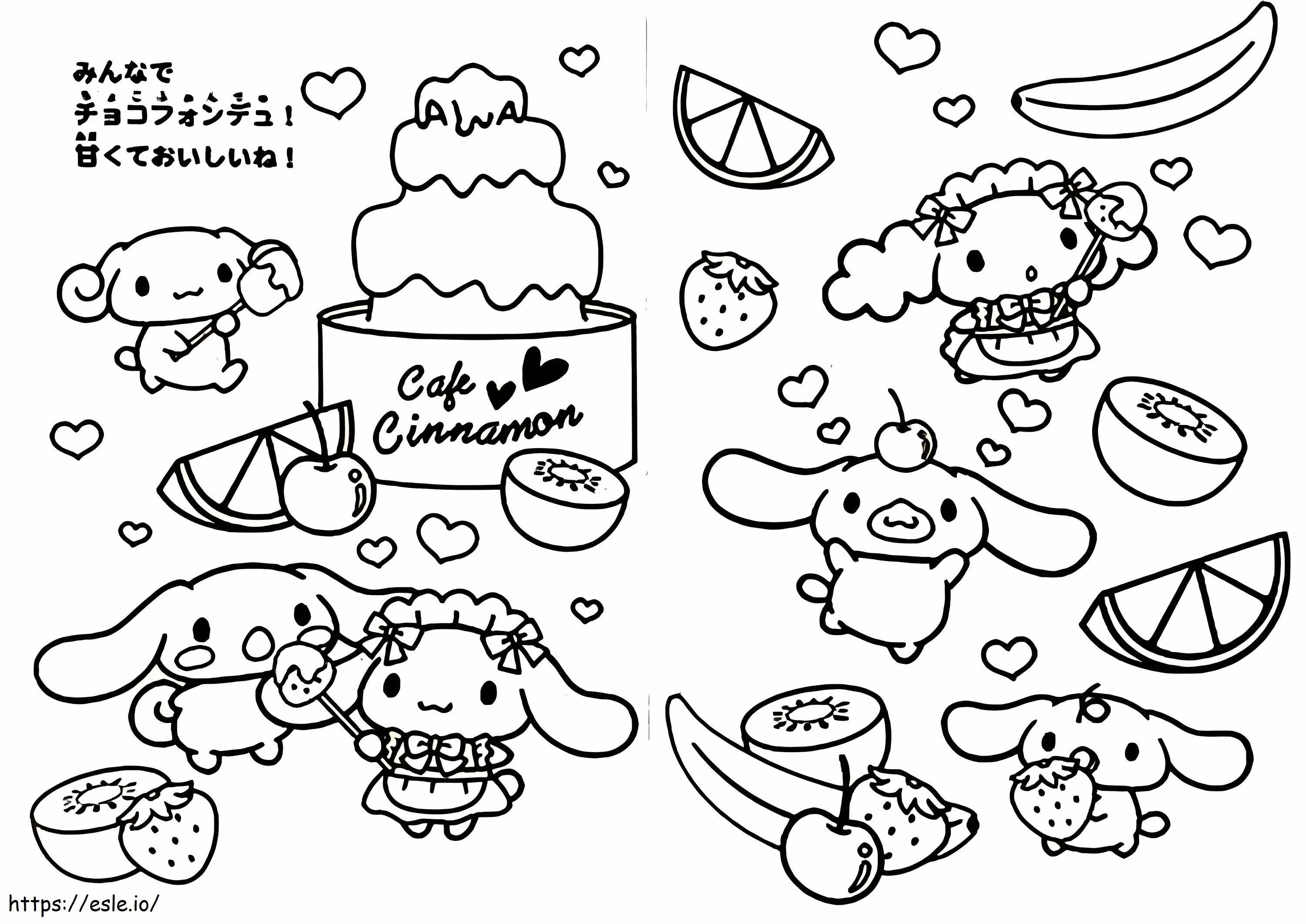 Cinnamoroll Cetak Gratis Gambar Mewarnai