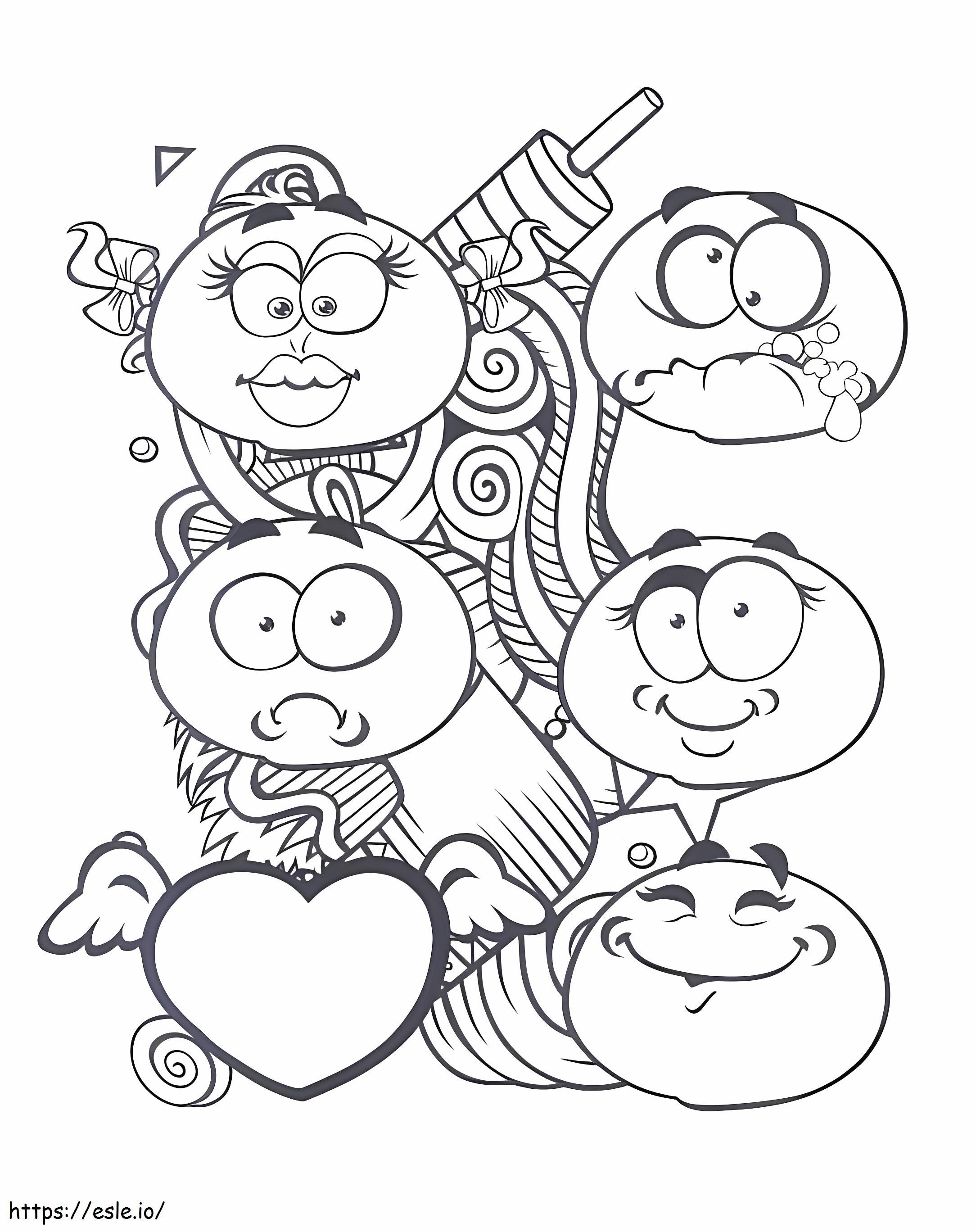 Emoticons coloring page