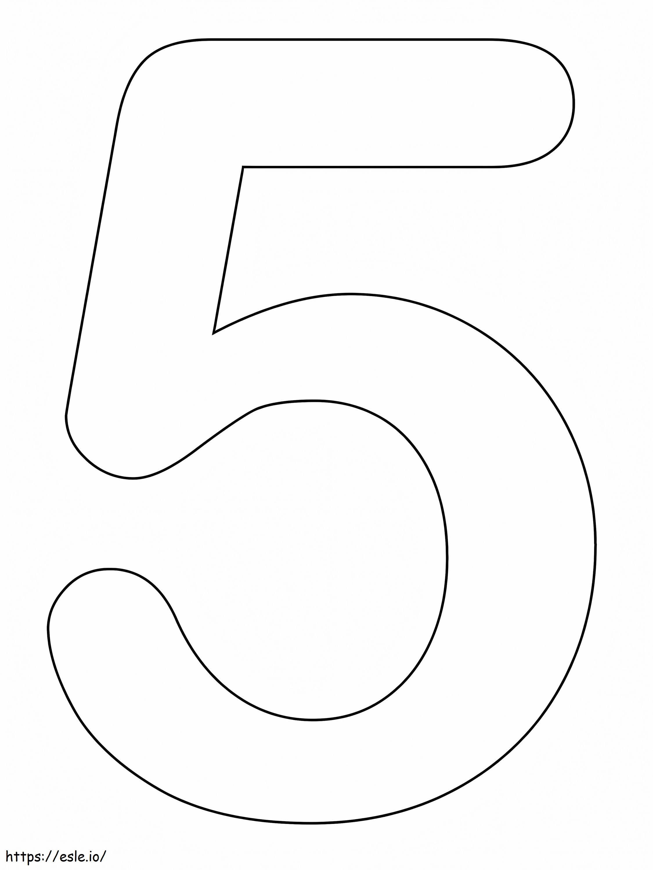 Number 5 Printable coloring page