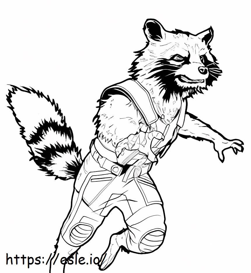 Angry Rocket Raccoon coloring page