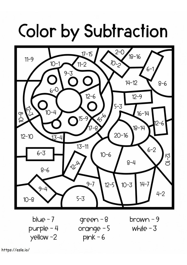 Winnie The Pooh Subtraction Color By Number coloring page
