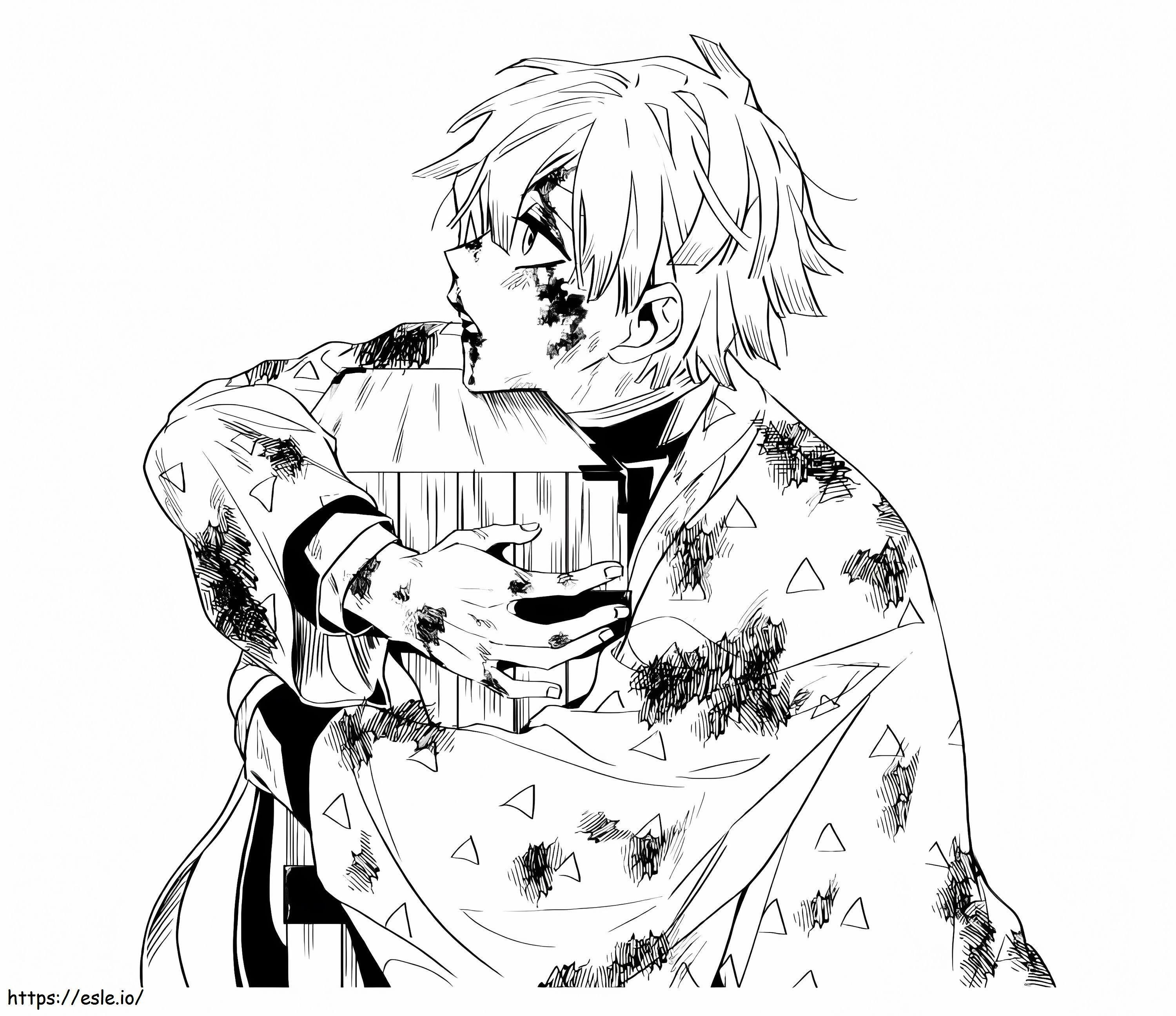 Zenitsu From Demon Slayer coloring page