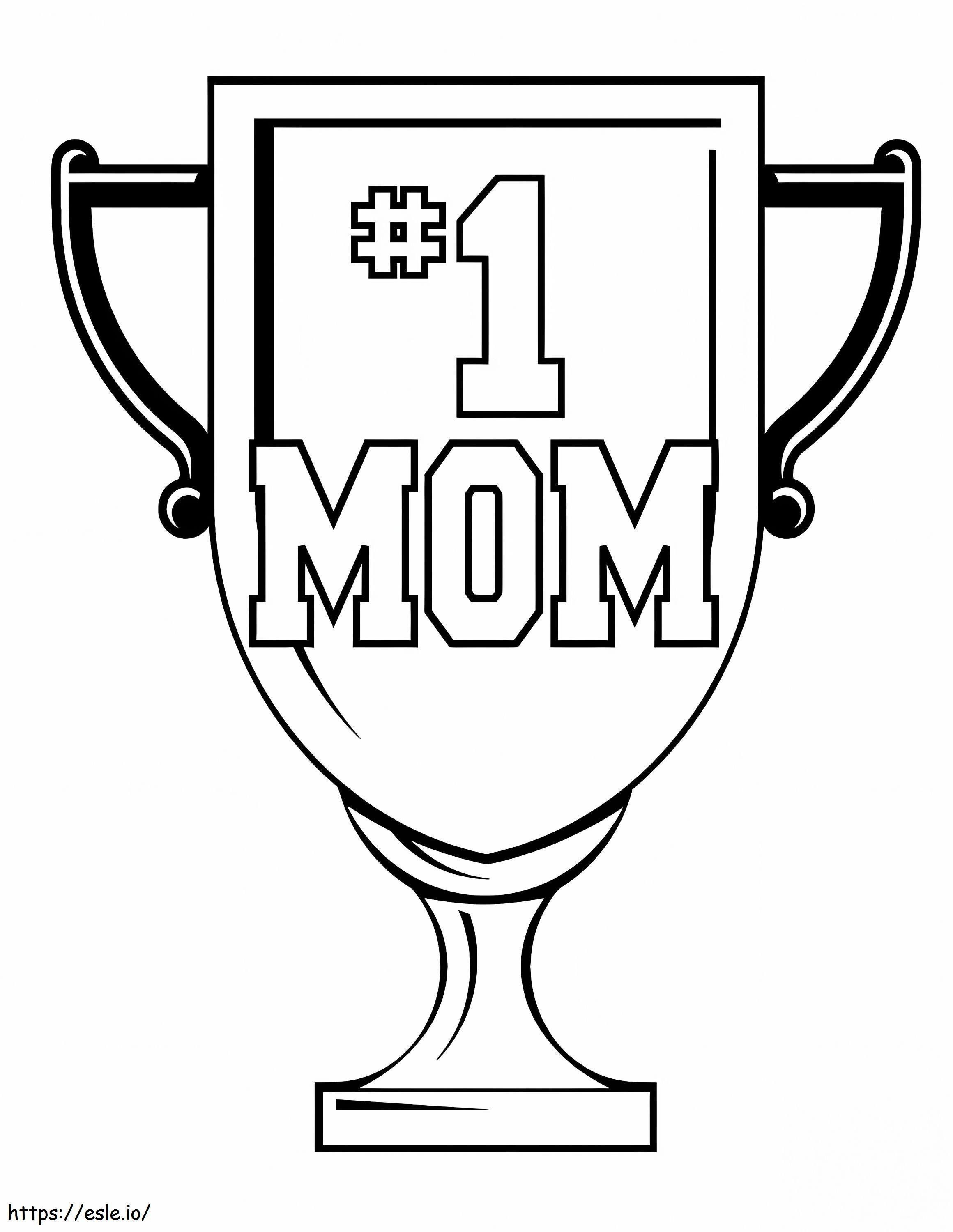Trofeo para mamá para colorear