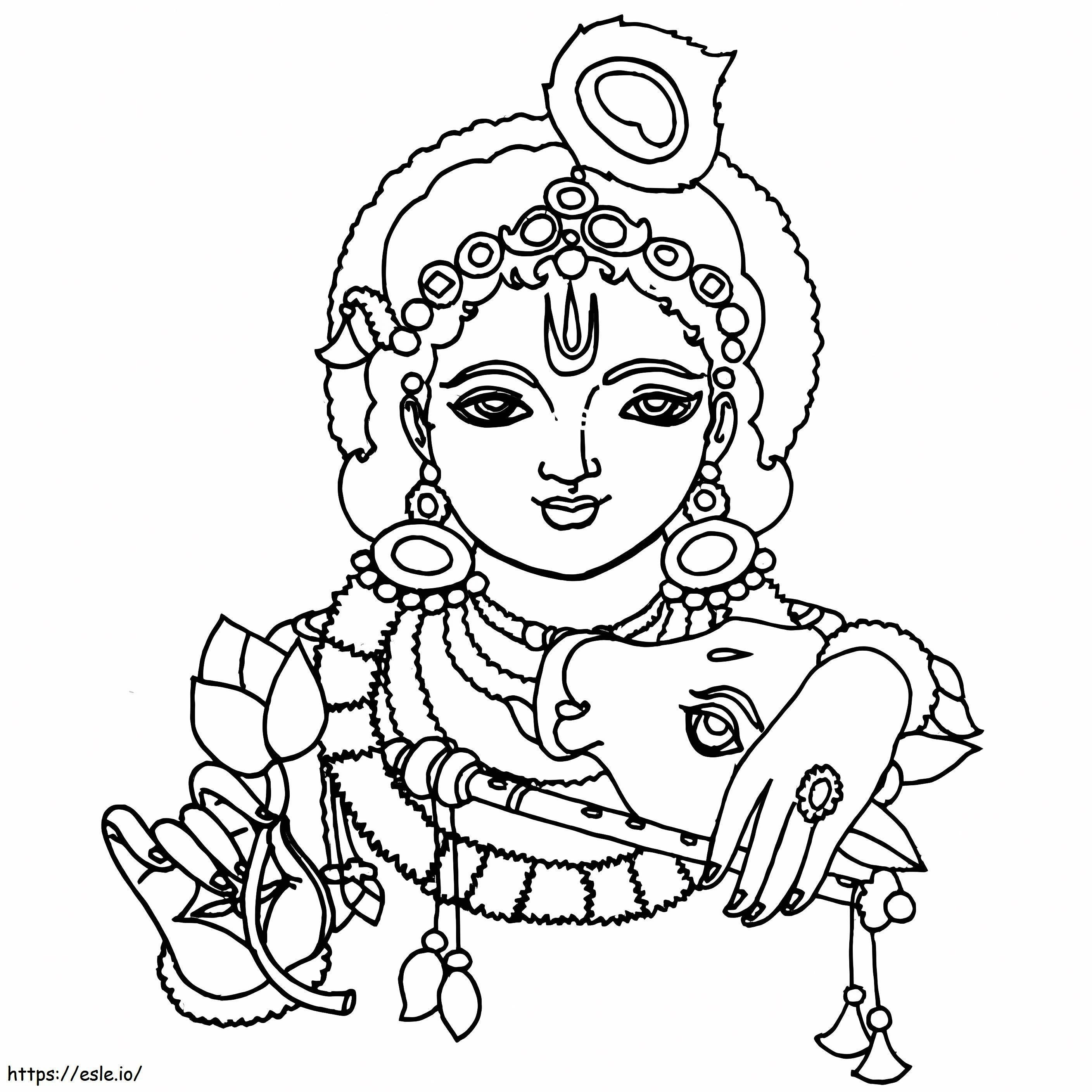 Krishna coloring page