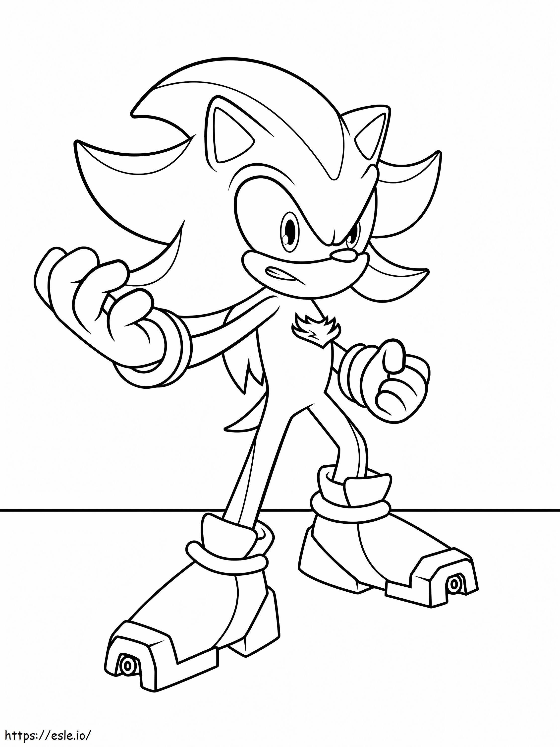 Shadow The Hedgehog To Color värityskuva