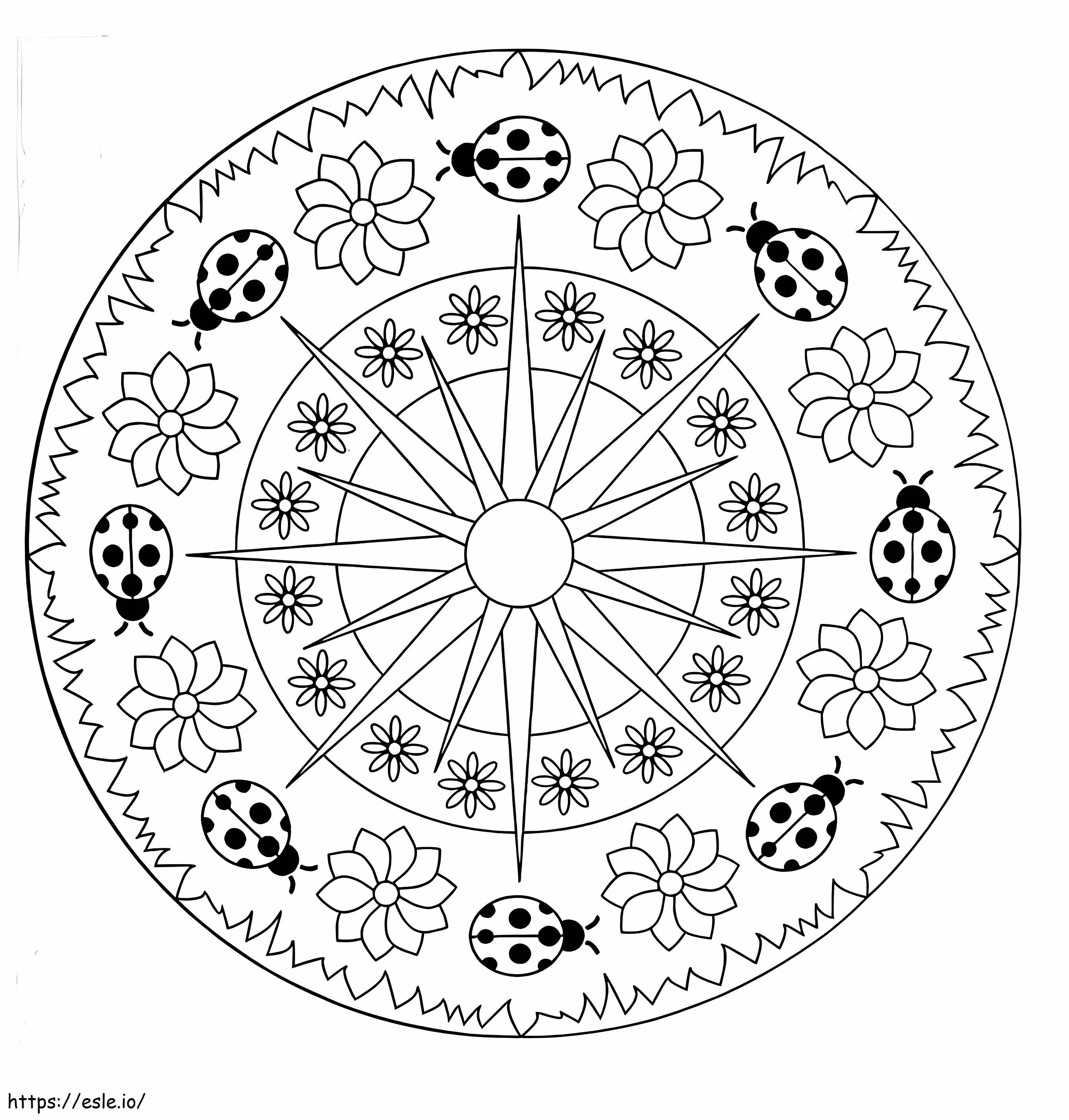 Spring Mandala coloring page