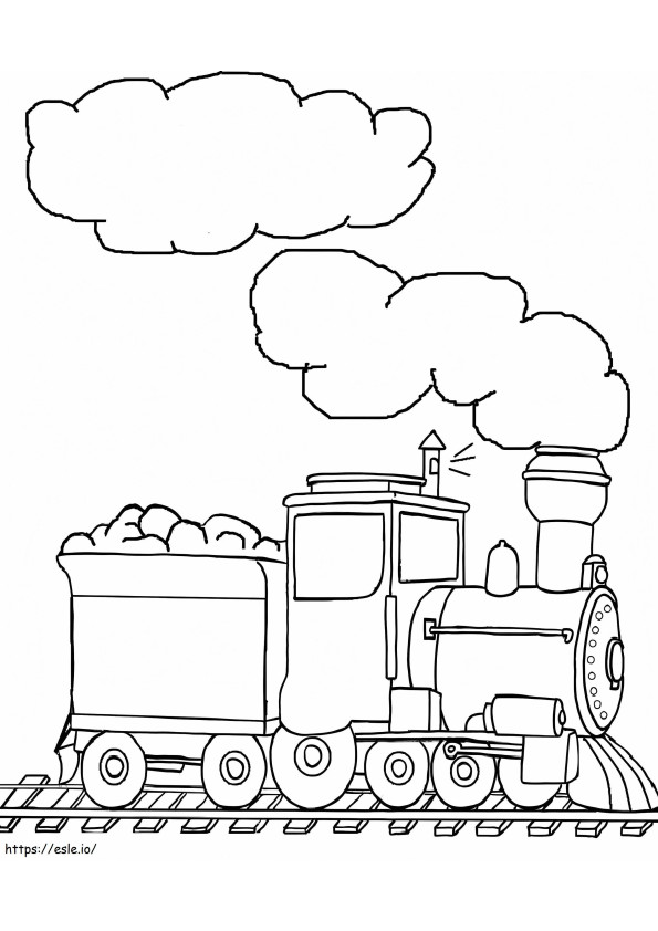 Small Cute Train coloring page