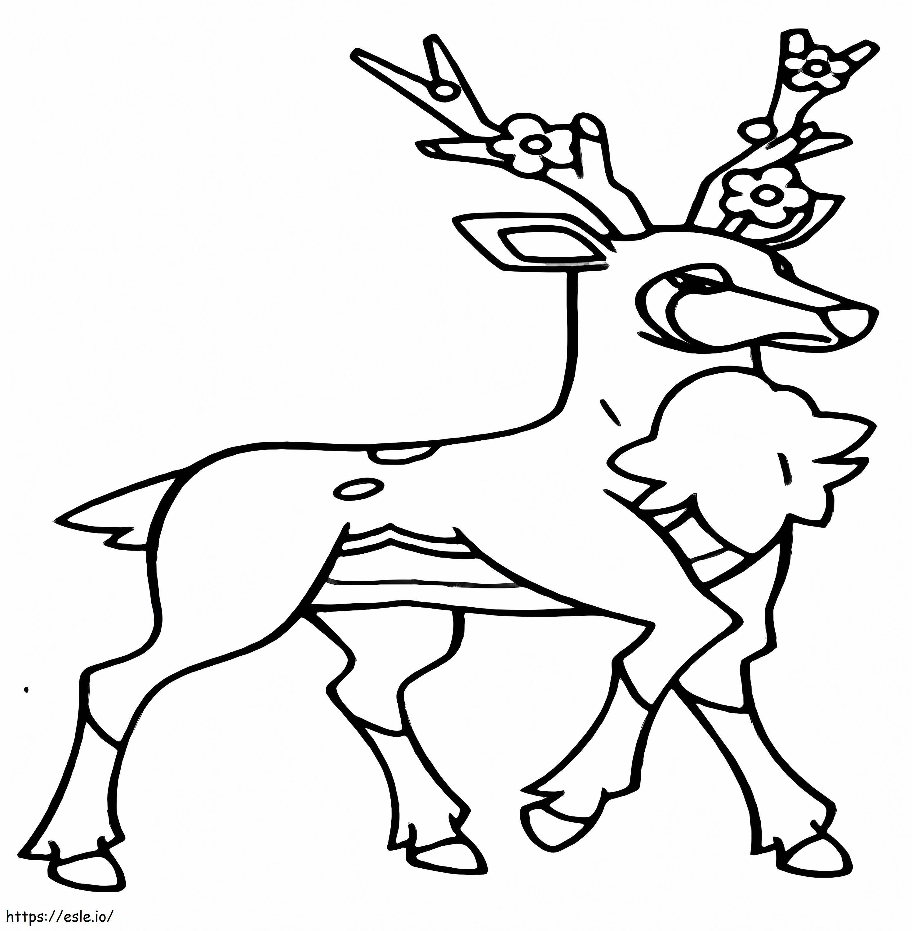 Sawsbuck Pokemon Spring Form coloring page