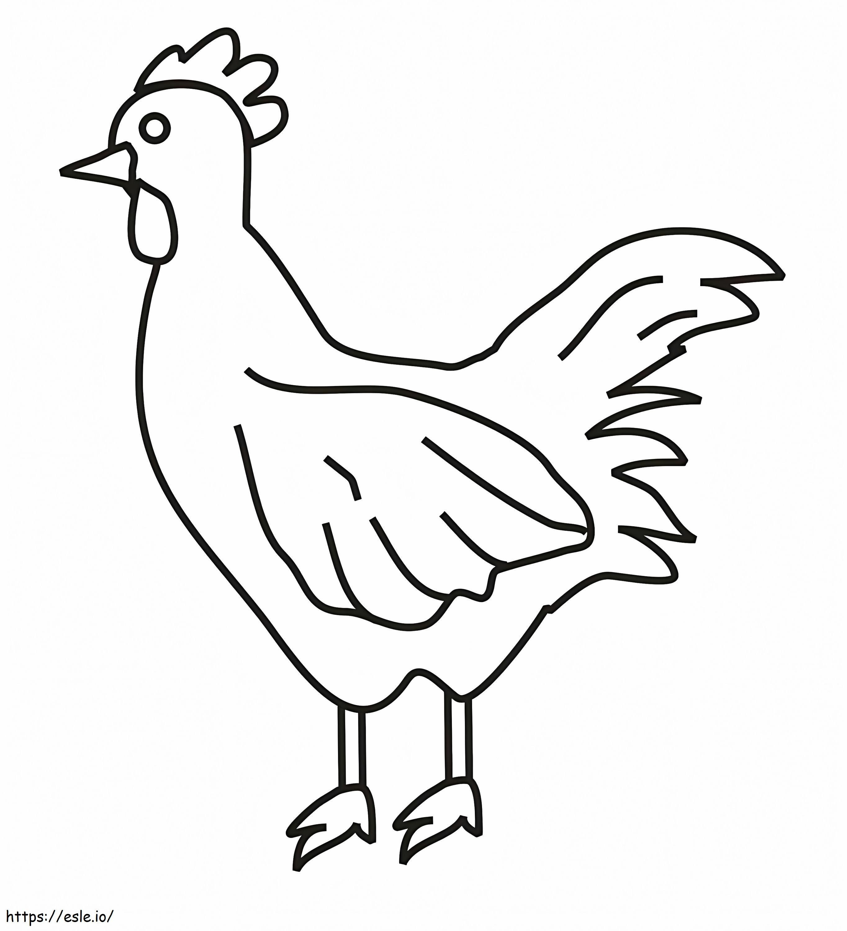 Easy Chicken coloring page