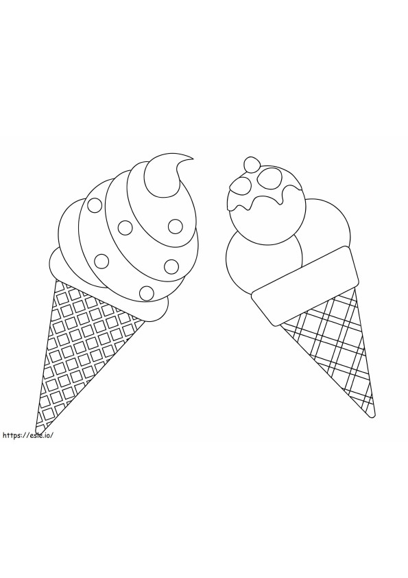 Two Ice Creams coloring page