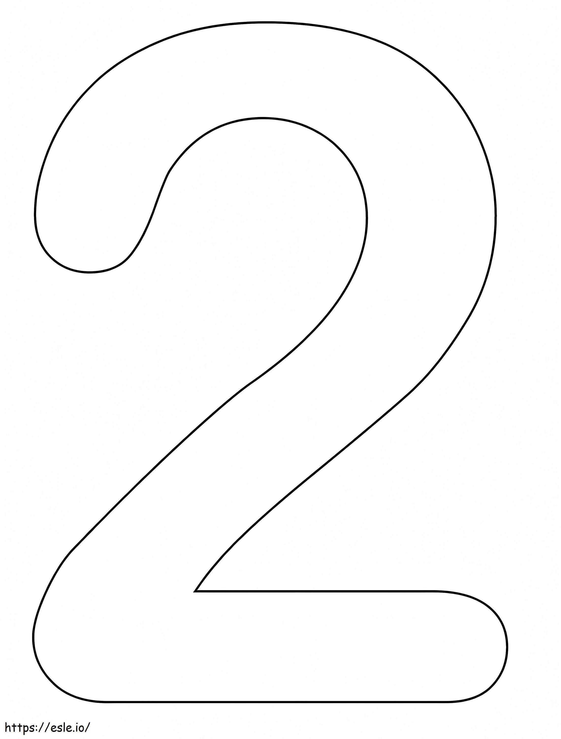 Number Two 2 Coloring Page Printable Coloring Pages