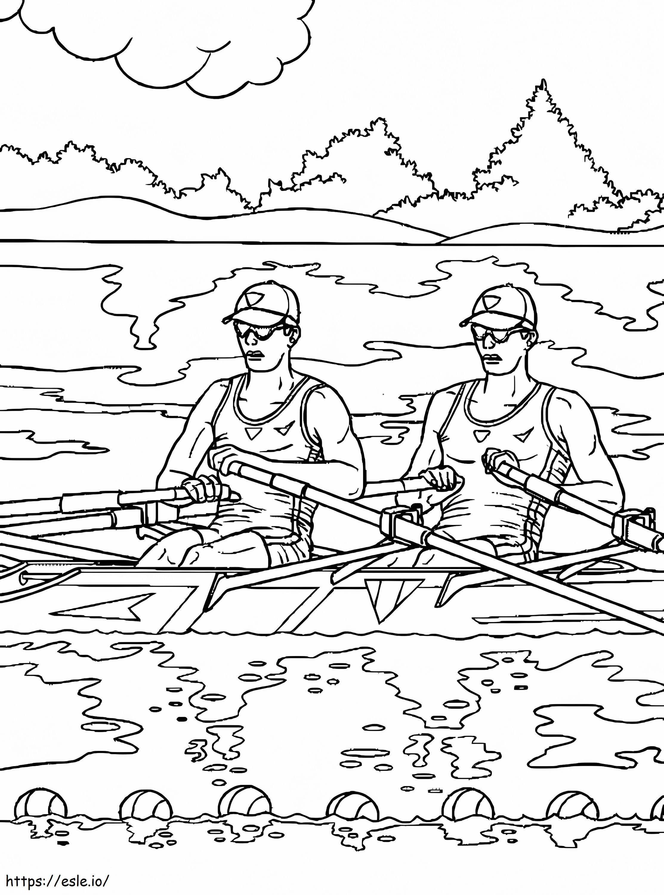 Free Printable Rowing coloring page