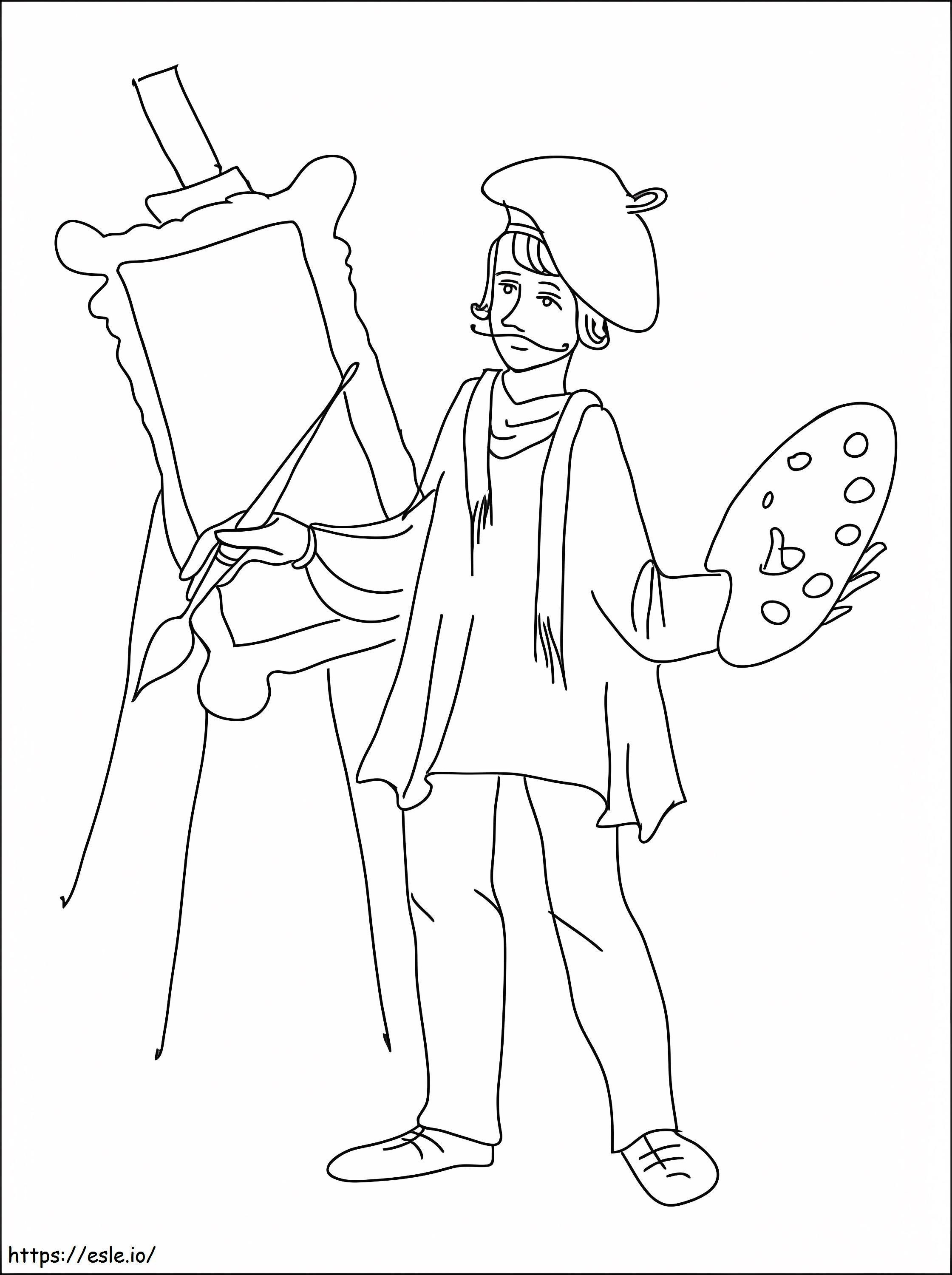 Printable Artist coloring page
