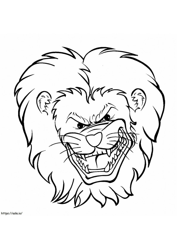 Angry Lion Face coloring page