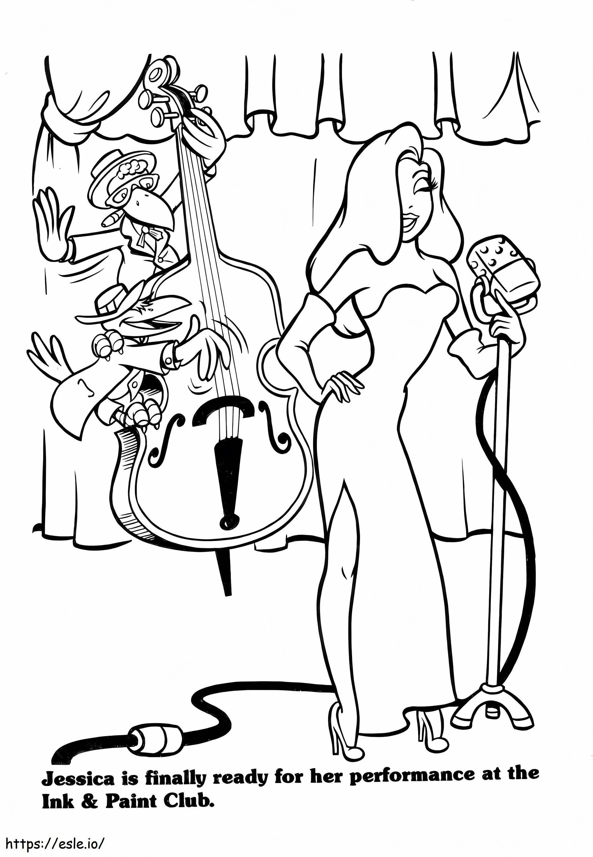 Jessica Rabbit On The Stage coloring page