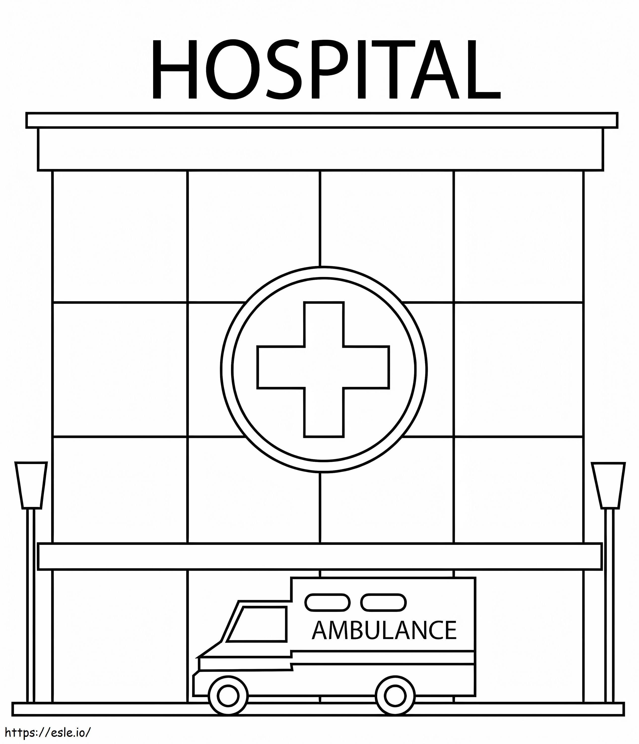 Edif??cio Hospitalar F??cil para colorir