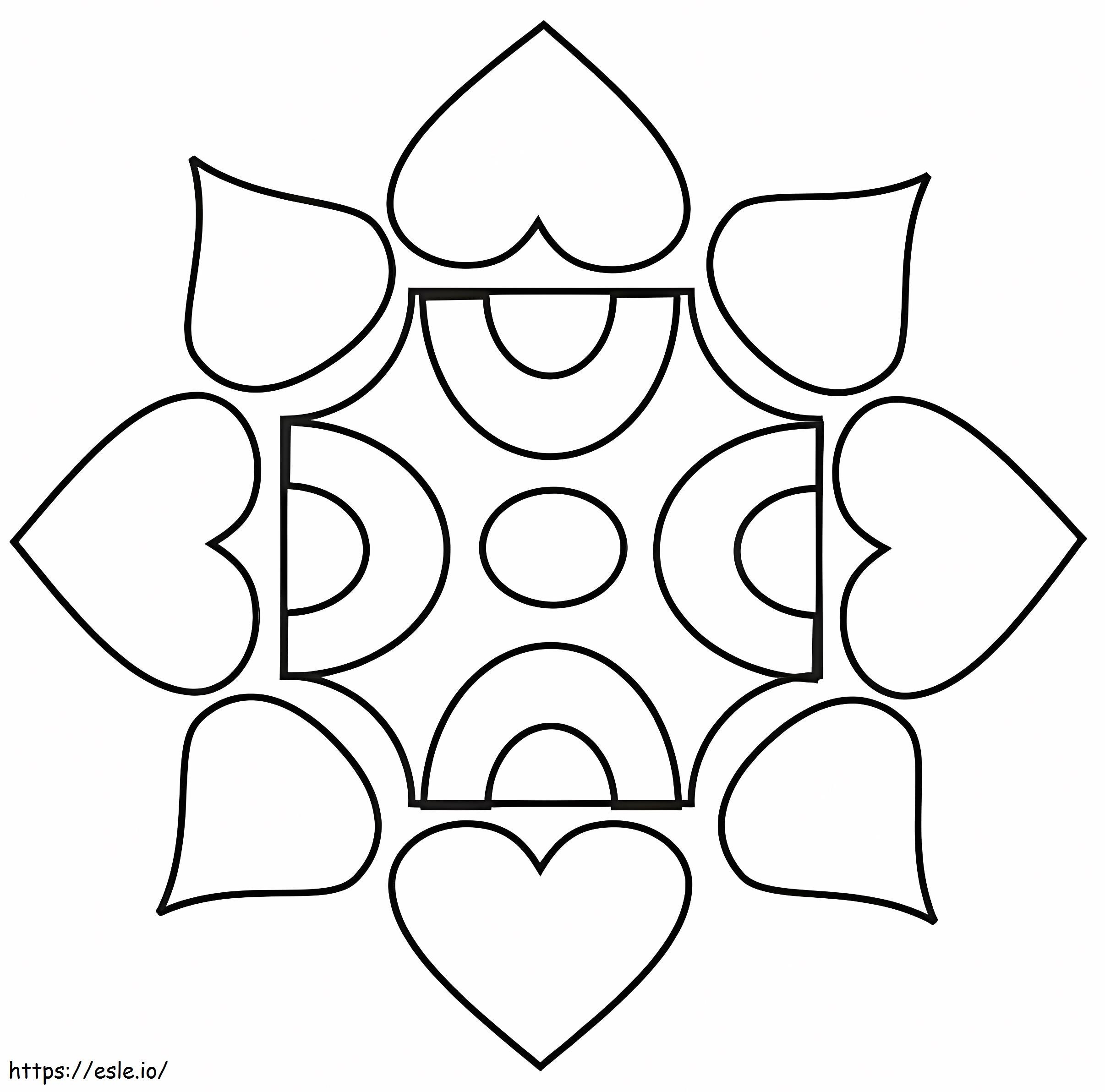 Rangoli fácil para colorir