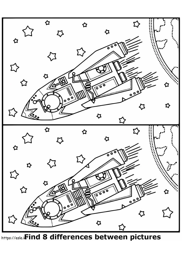 Printable Find Four Differences coloring page