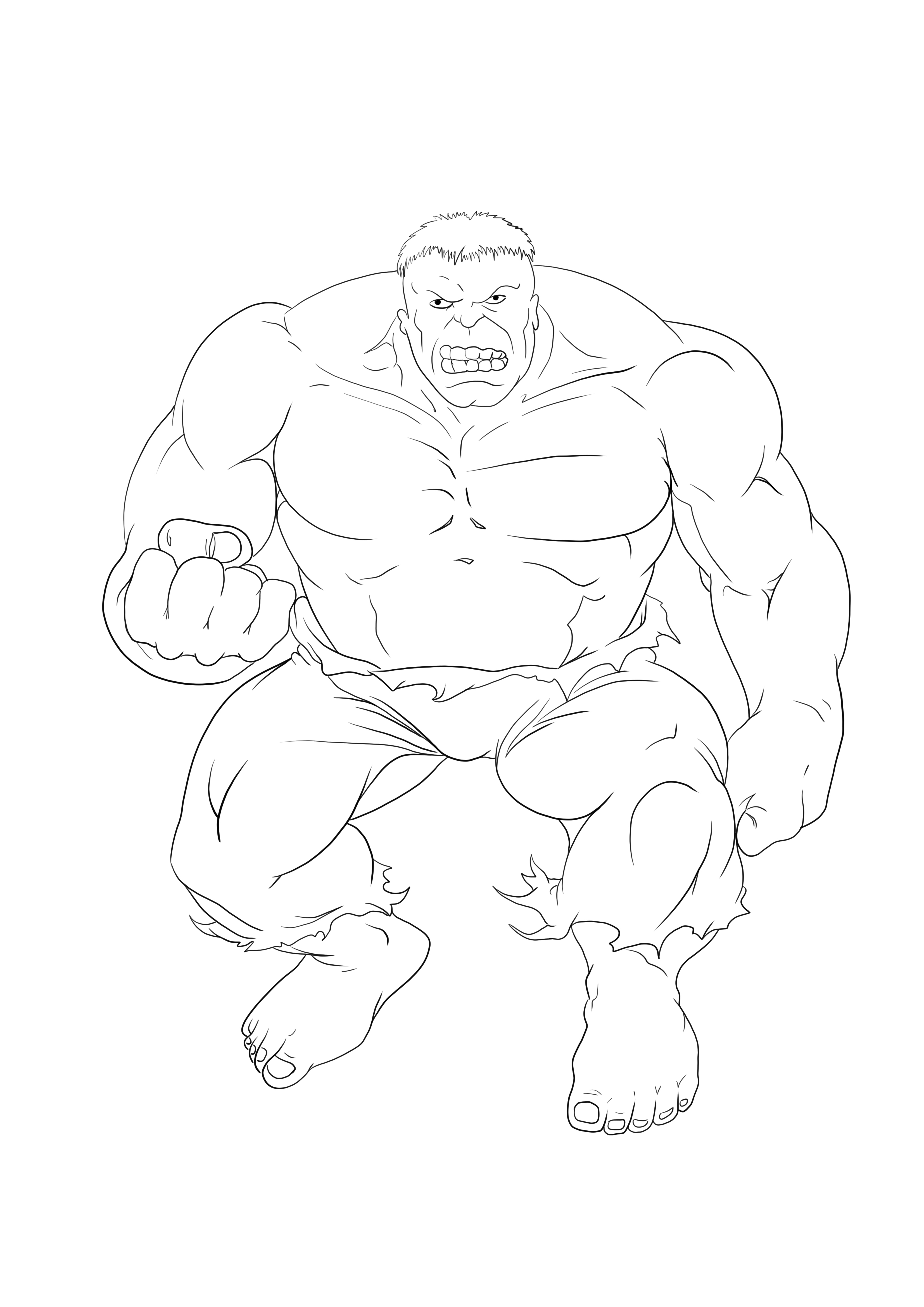 Angry Hulk to download and color image