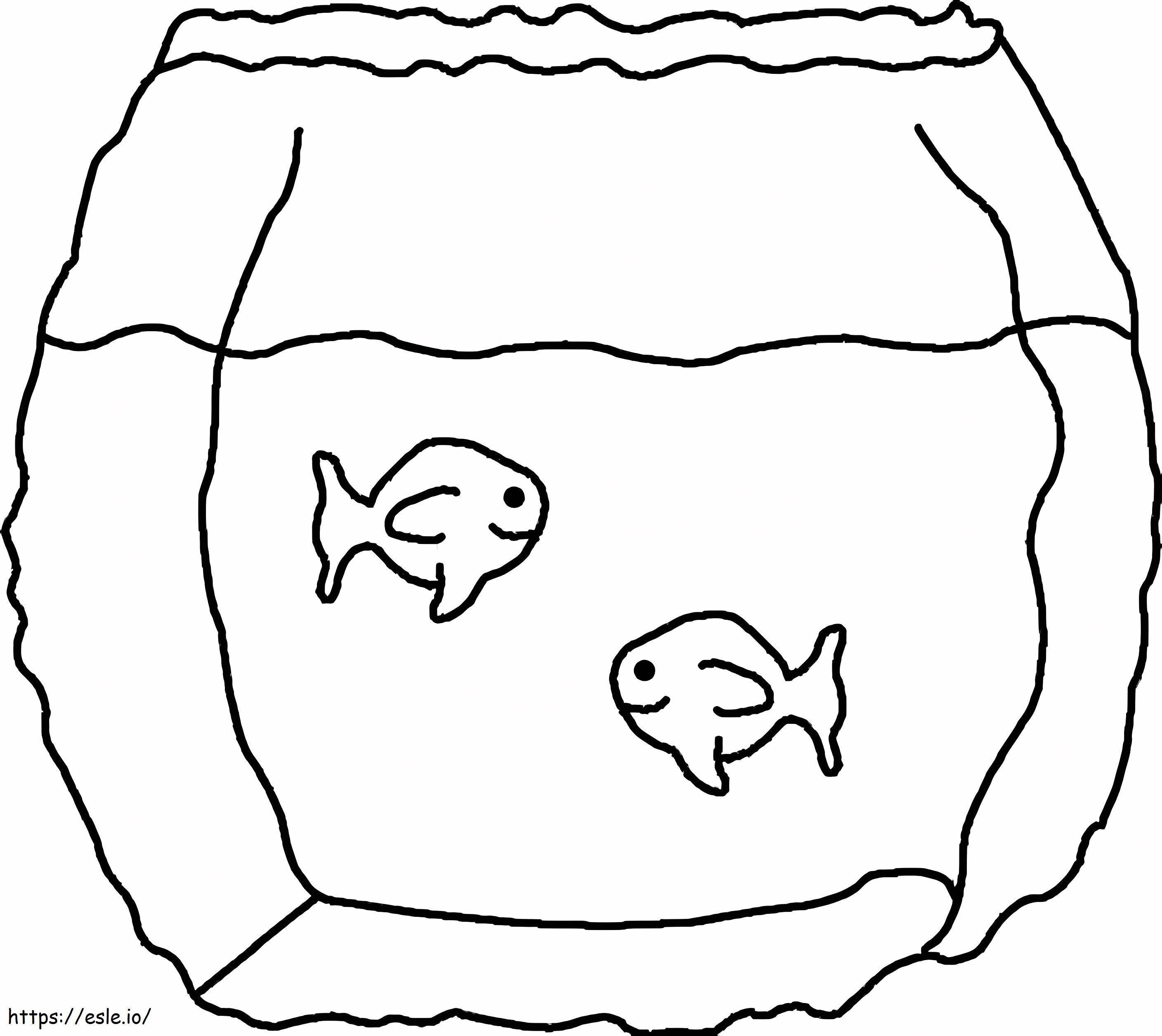 Easy Fish Tank coloring page