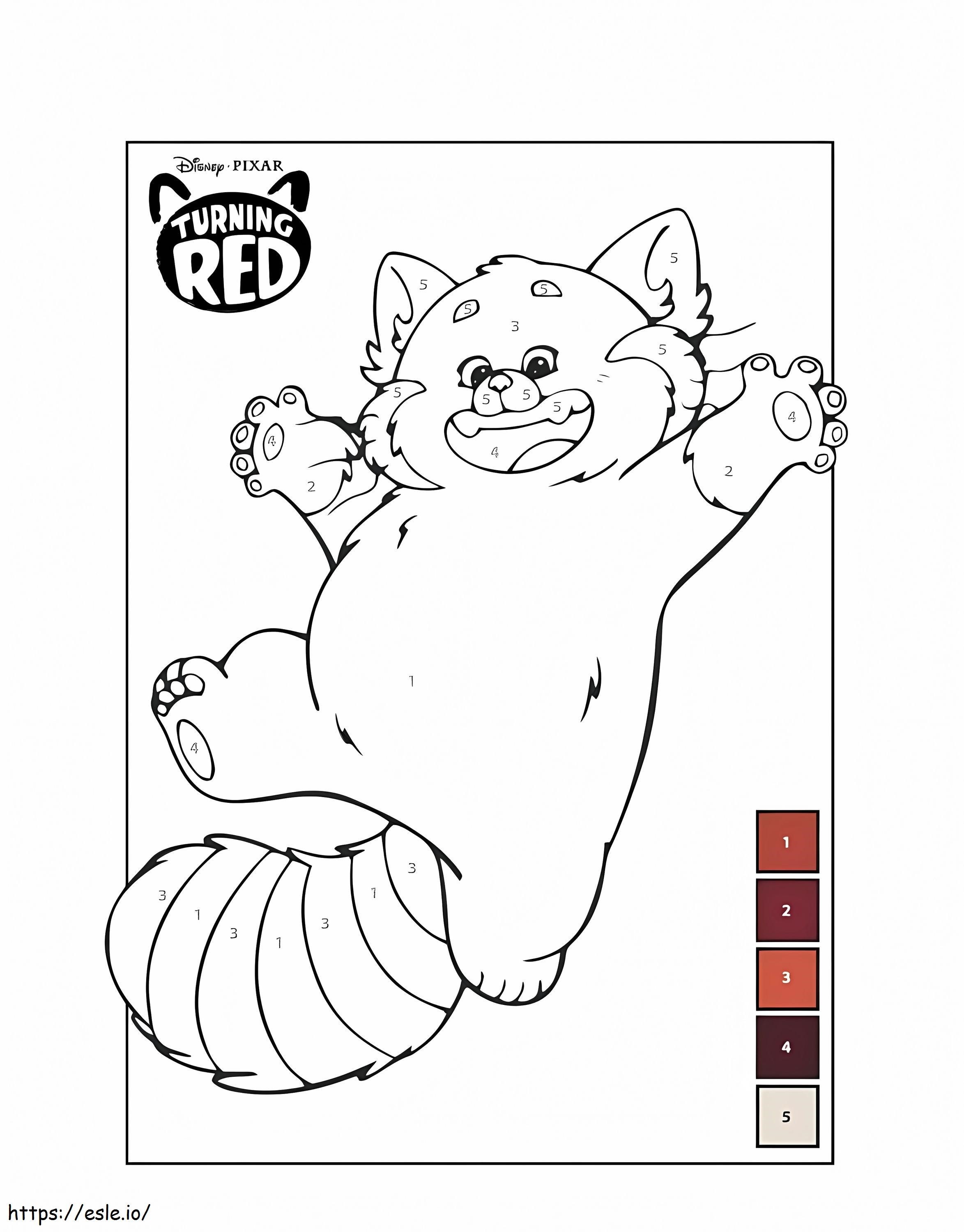 Turning Red Color By Number coloring page