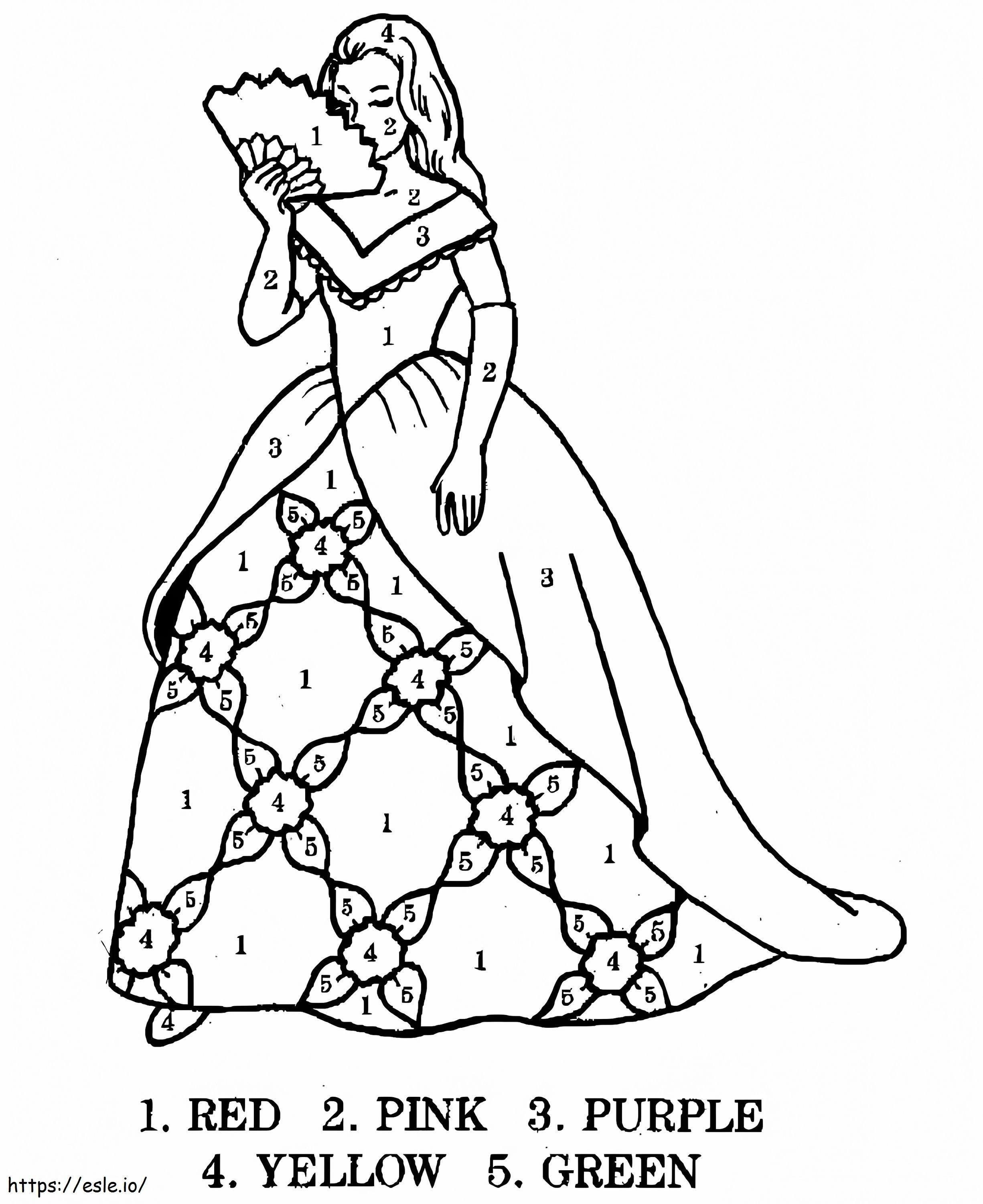 Amazing Princess Color By Number coloring page