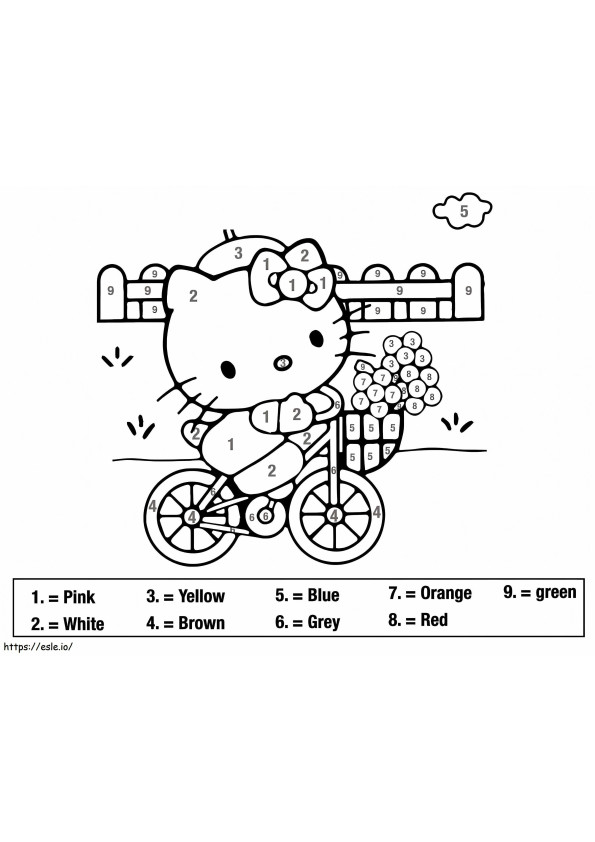 Imádnivaló Hello Kitty szín szerint kifestő
