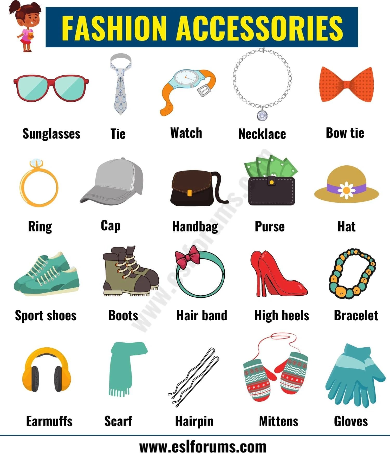 Fashion Accessories List of Accessories for Men and Women in English