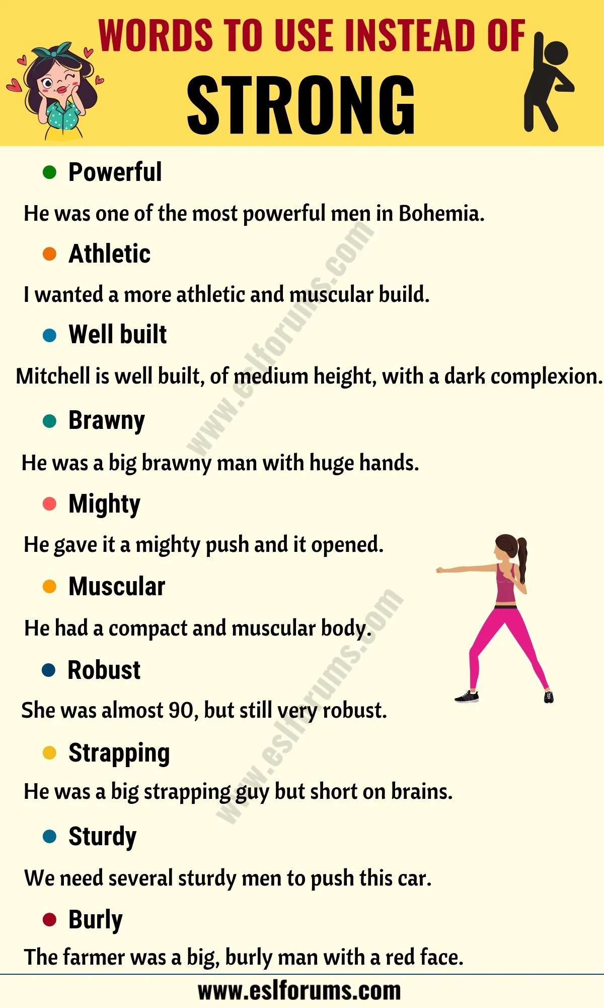 STRONG Synonym List of 19 Synonyms for Strong in English ESL Forums